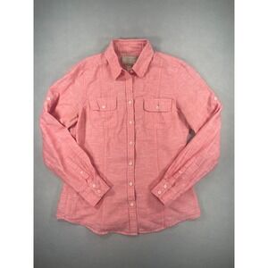 Banana Republic Soft Wash Top Women Linen Cotton Coral Pink Small
